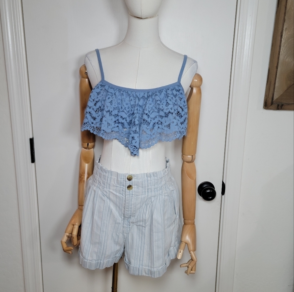 Victoria's Secret Blue Lace Eyelet Bra Size Large